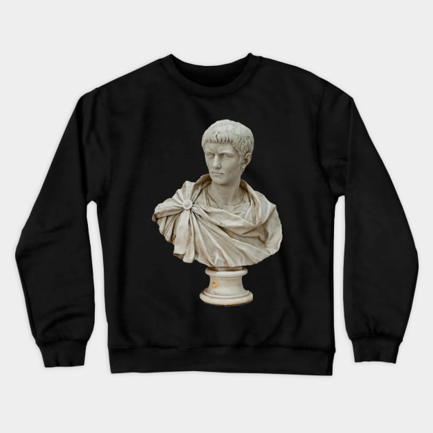 Caligula Marble Bust - Roman Soldier Sculpture 18th Century Crewneck Sweatshirt by opptop